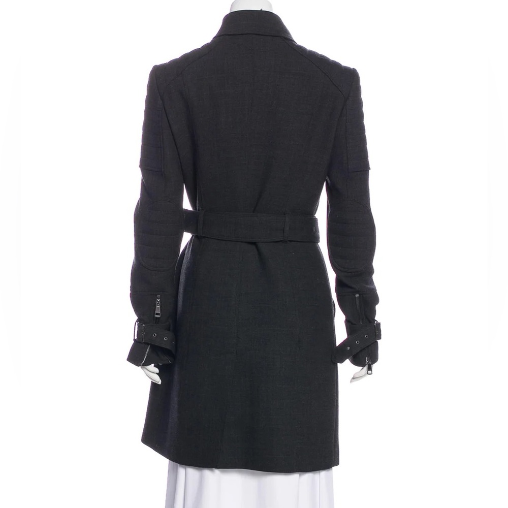 Burberry Double-Breasted Women’s Knee-Length Charcoal Button Belt Coat size 8/M - Picture 2 of 15